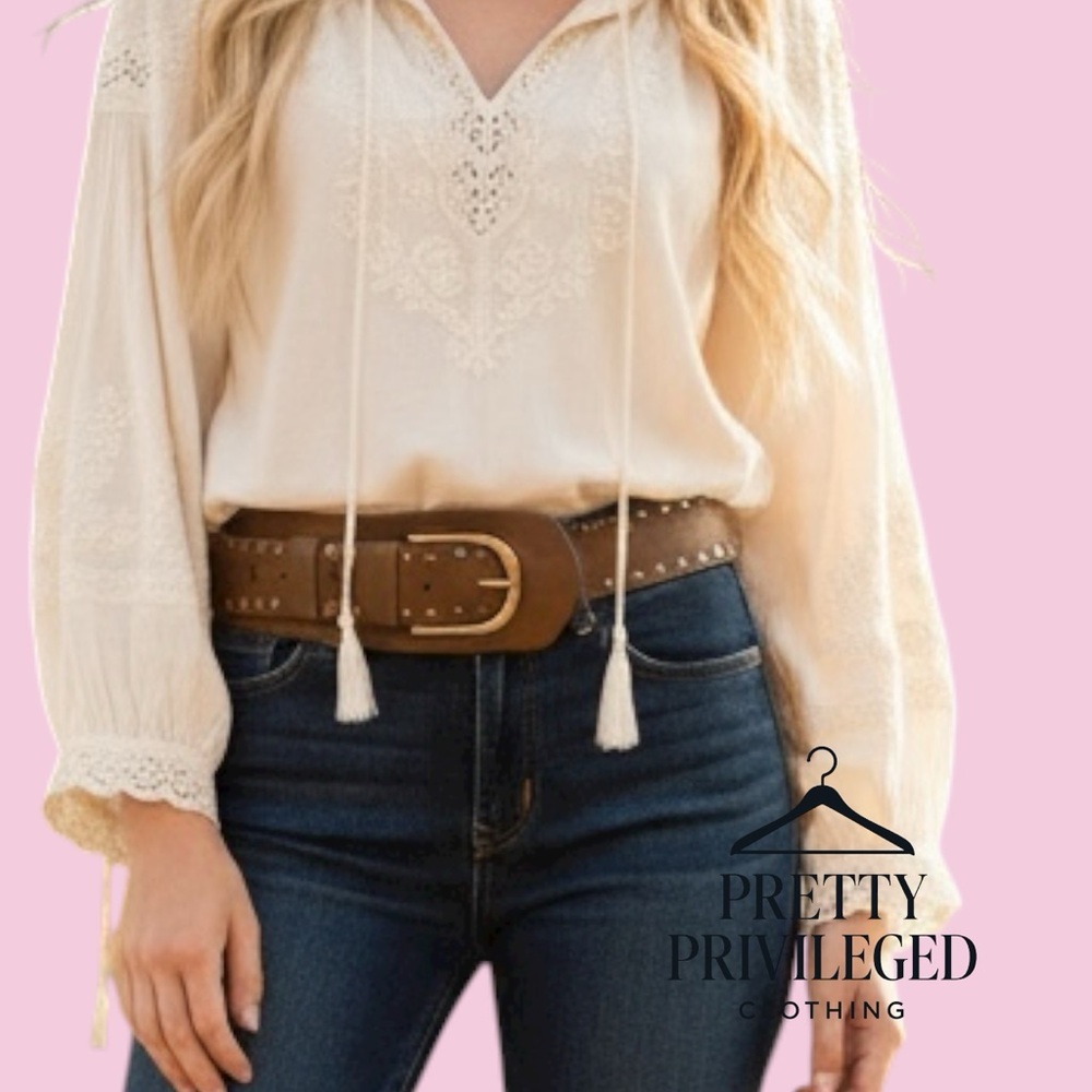 Basler Tan and Studded Gold Belt